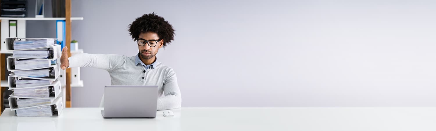 Man working on his laptop