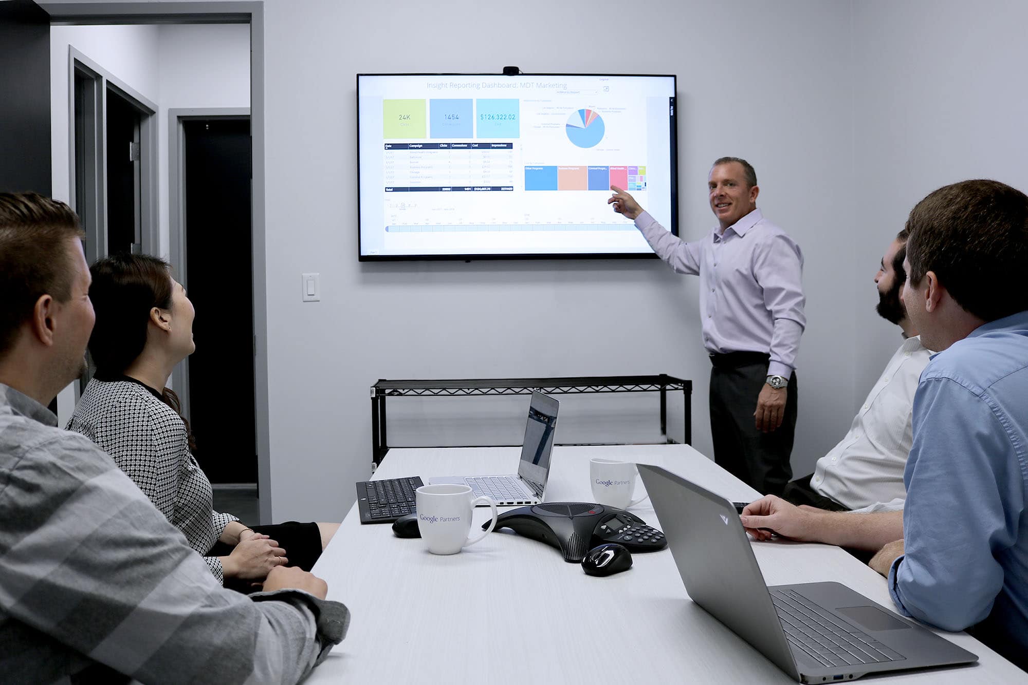 A group of people having a meeting