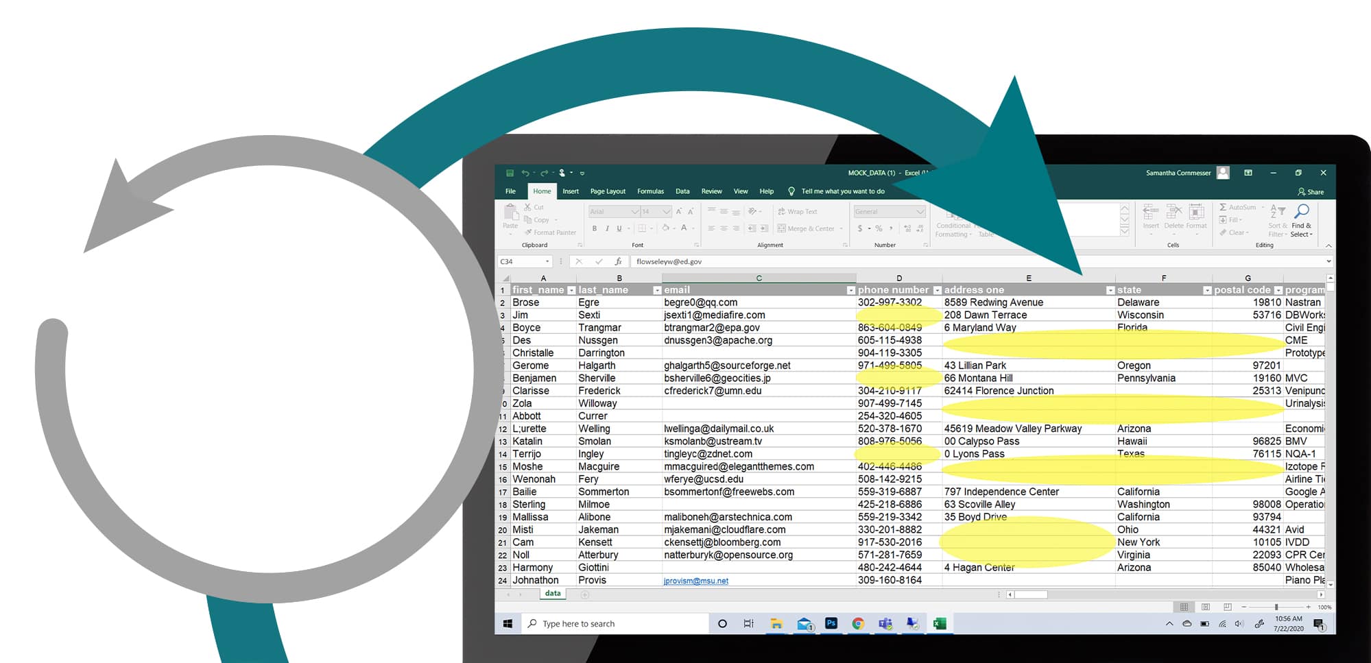 Excel spreadsheet visual